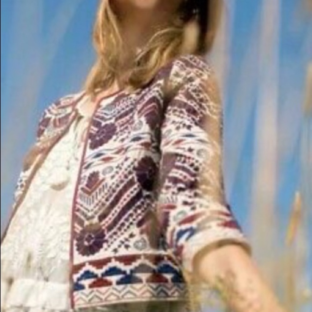 Anthropologie Greenwhich Embroidered Jacket.